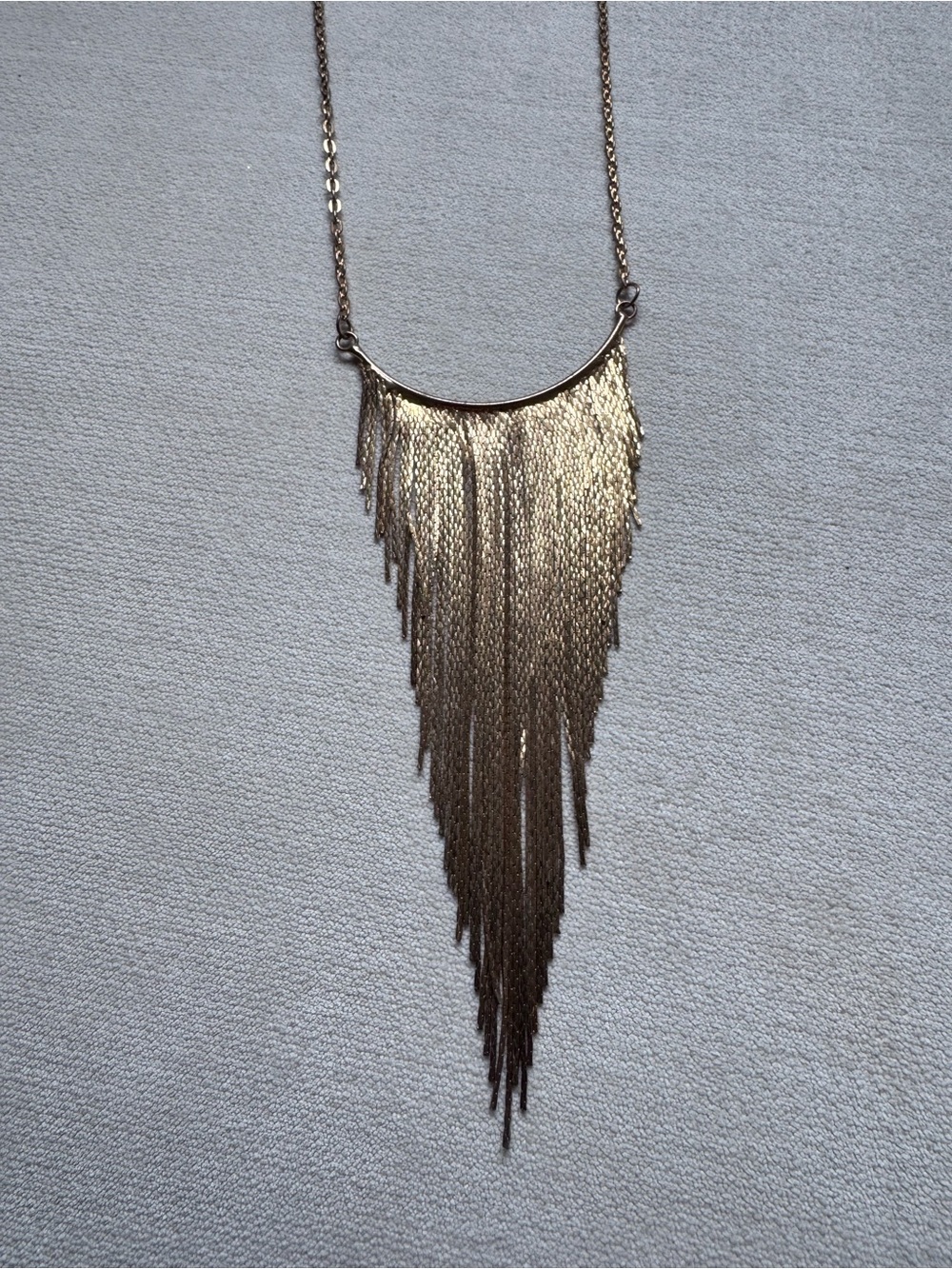 Necklace Duet - Gold Fringe Cascade Necklace - Women Jewelry